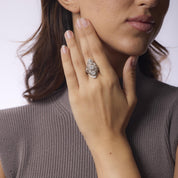 Art Deco GIA 6 carat total weight diamond platinum Navette ring