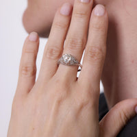 Art Deco GIA 1.62 carat diamond platinum engagement ring