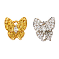 Van Cleef & Arpels diamond yellow sapphire 18k gold butterfly earrings