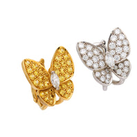 Van Cleef & Arpels diamond yellow sapphire 18k gold butterfly earrings