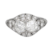 Art Deco 2.60 carat total weight diamond platinum ring