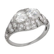 Art Deco 2.60 carat total weight diamond platinum ring