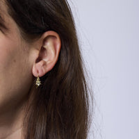 Victorian French diamond 18k yellow gold drop earrings