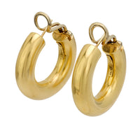 Vintage Italian 18k yellow gold hoop earrings