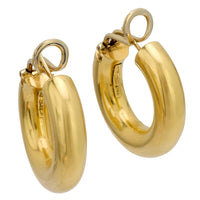 Vintage Italian 18k yellow gold hoop earrings