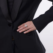 Art Deco GIA 2.11 carat diamond sapphire platinum engagement ring