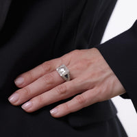 Art Deco GIA 2.11 carat diamond sapphire platinum engagement ring