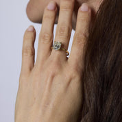 Vintage GIA 3.01 carat cushion cut diamond 18k yellow gold engagement ring