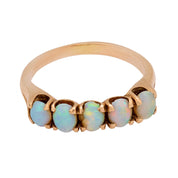 Vintage opal 14k yellow gold five stone ring