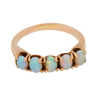 Vintage opal 14k yellow gold five stone ring