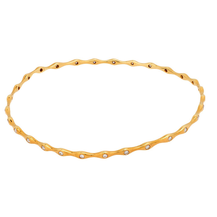 Ippolita diamond 18k yellow gold bangle