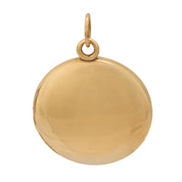 Mid Century diamond 14k yellow gold locket pendant