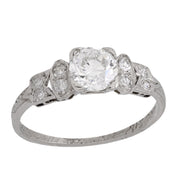Edwardian diamond platinum engagement ring