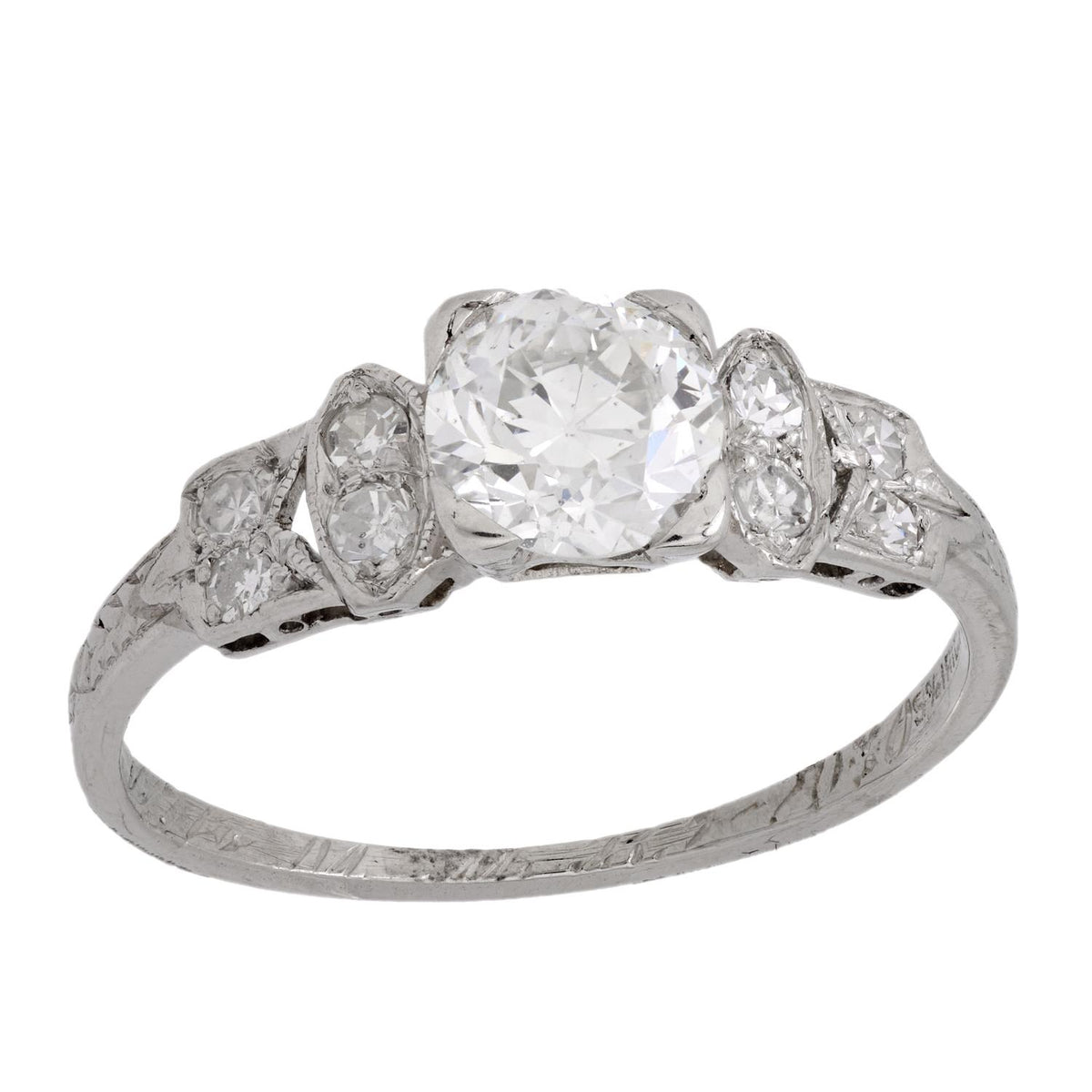 Edwardian diamond platinum engagement ring