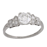Edwardian diamond platinum engagement ring