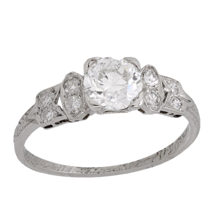 Edwardian diamond platinum engagement ring