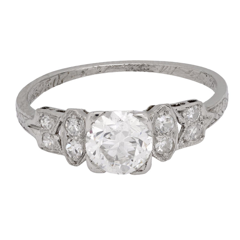 Edwardian diamond platinum engagement ring