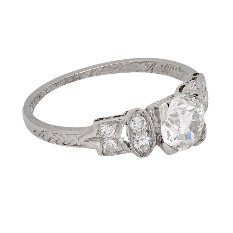 Edwardian diamond platinum engagement ring