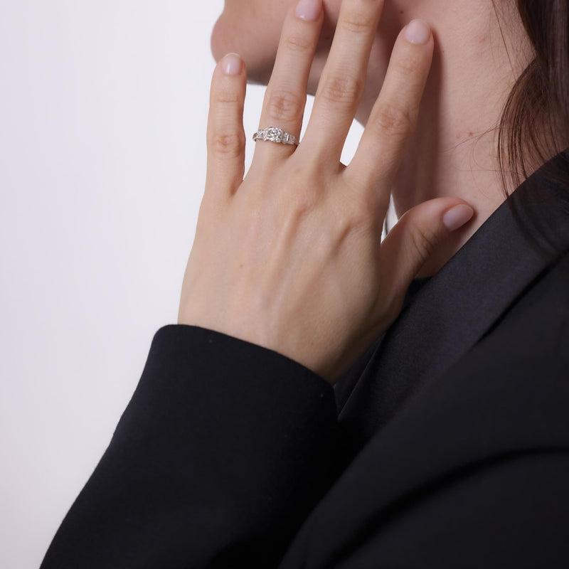 Edwardian diamond platinum engagement ring