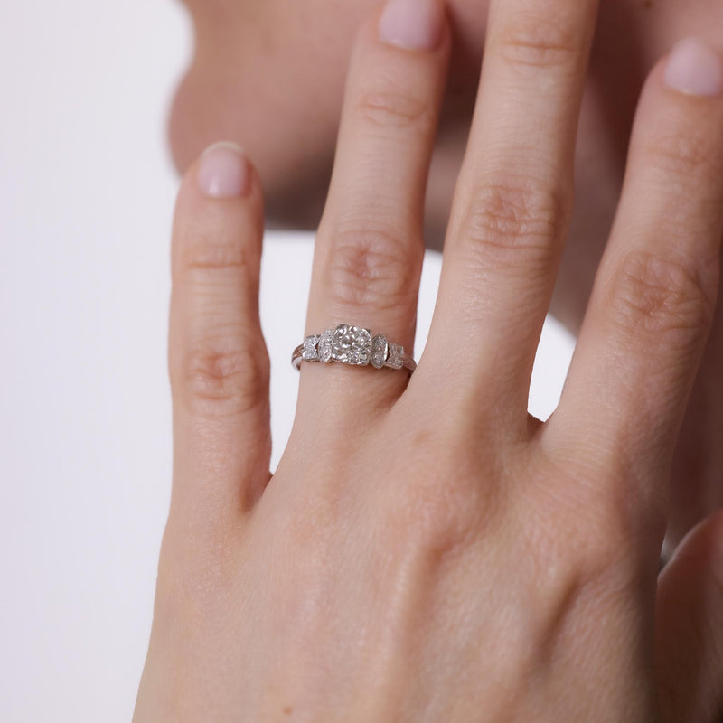 Edwardian diamond platinum engagement ring