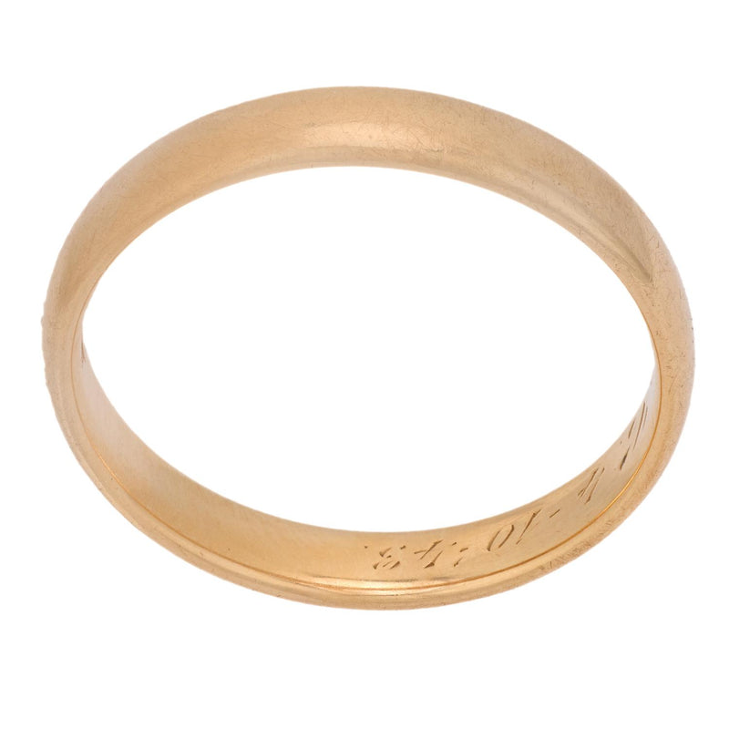 Retro 14k yellow gold wedding band
