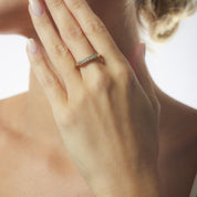 Retro diamond 14k yellow and white gold wedding ring