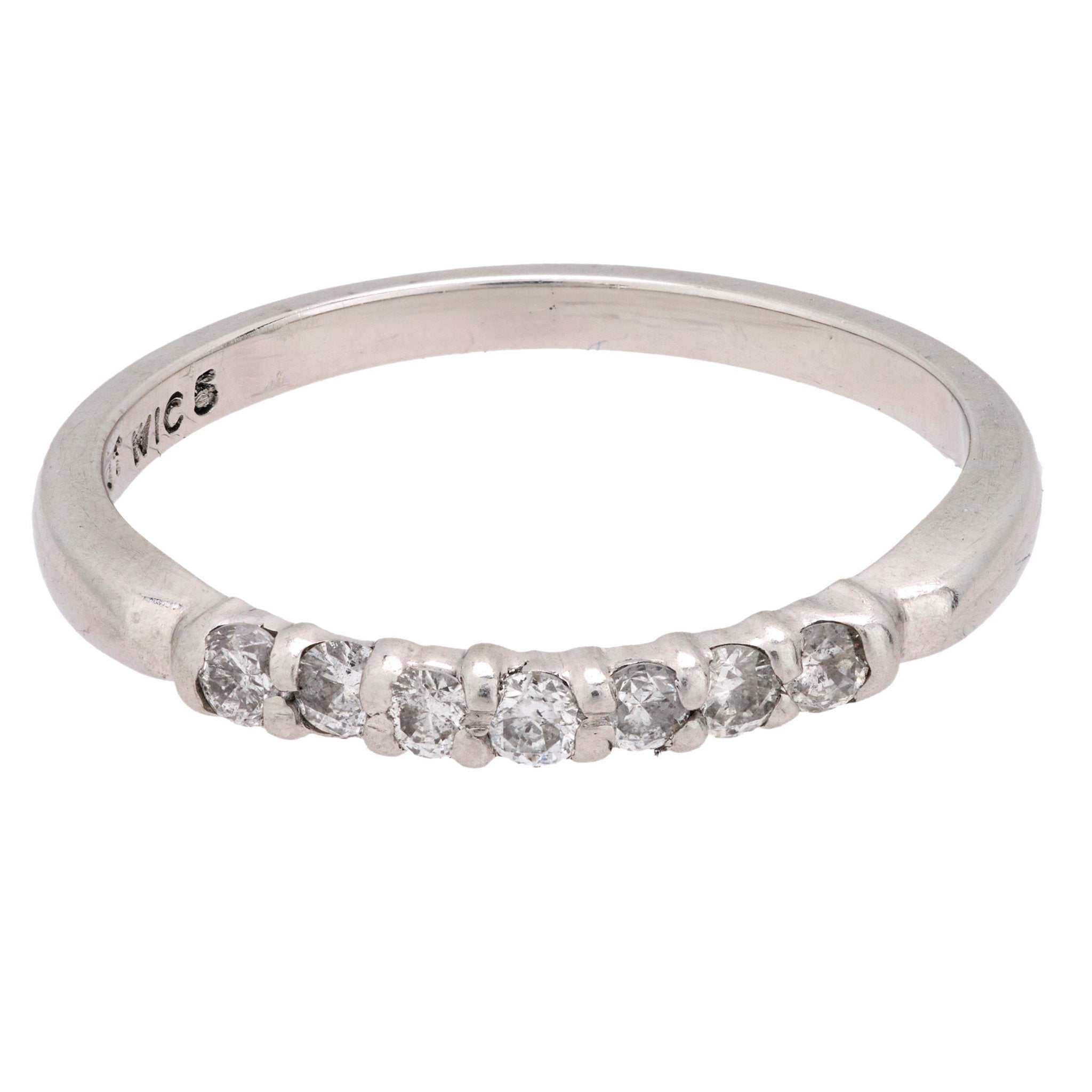 Mid Century diamond platinum wedding ring