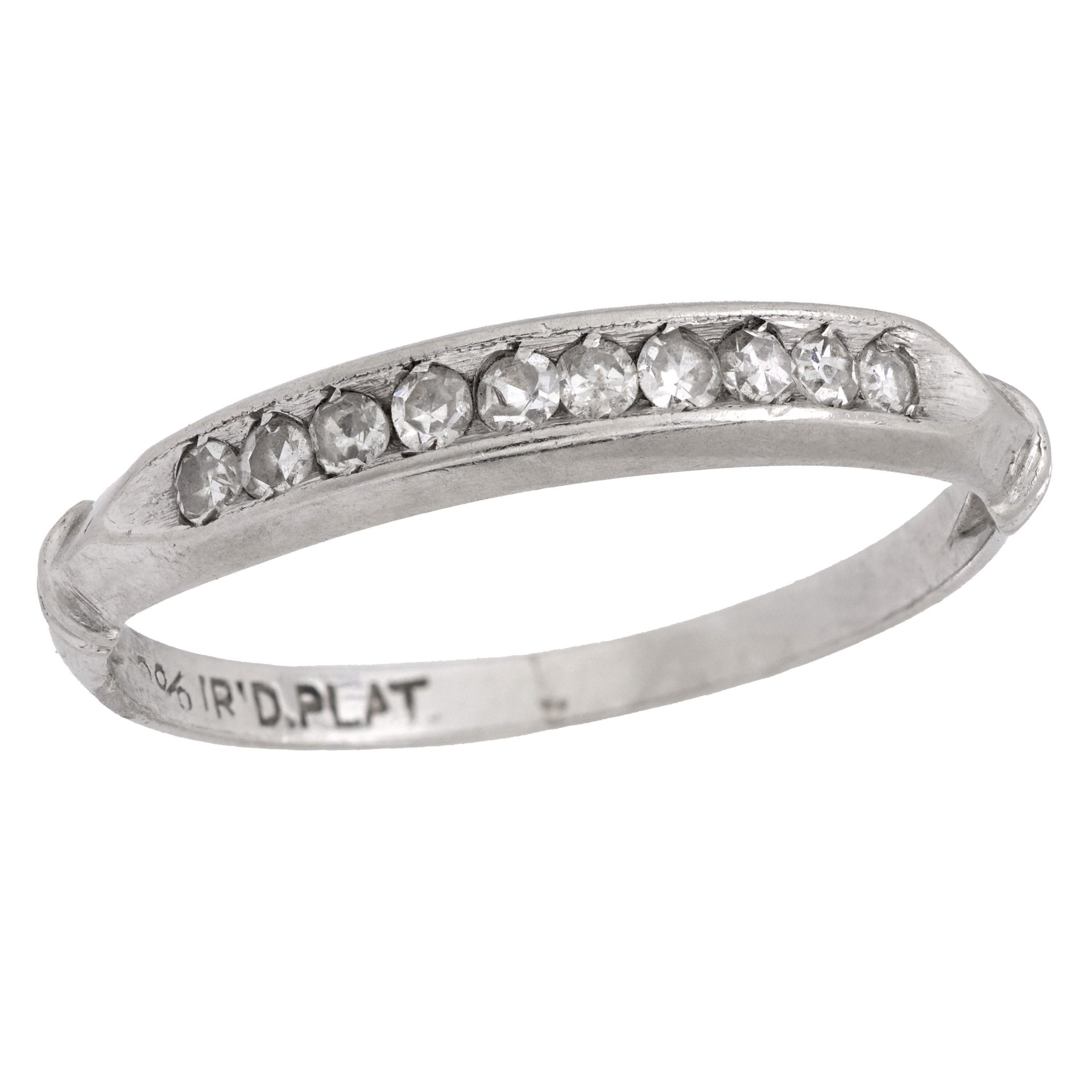 Art Deco diamond platinum wedding band