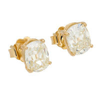 GIA 2.02 carat total weight diamond 14k yellow gold stud earrings