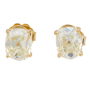 GIA 2.02 carat total weight diamond 14k yellow gold stud earrings