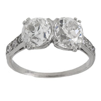 Art Deco GIA 2.95 carat old mine cut diamond platinum engagement ring