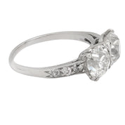 Art Deco GIA 2.95 carat old mine cut diamond platinum engagement ring