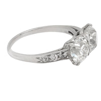 Art Deco GIA 2.95 carat old mine cut diamond platinum engagement ring