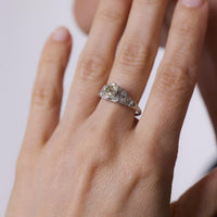 Art Deco GIA 1.01 carat old mine cut diamond platinum engagement ring
