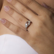 GIA 2.45 carat rose cut diamond platinum engagement ring