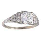 Art Deco GIA 1.96 carat diamond platinum engagement ring