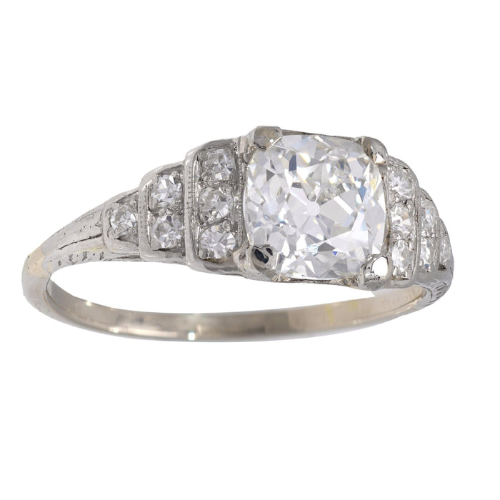 Art Deco GIA 1.96 carat diamond platinum engagement ring
