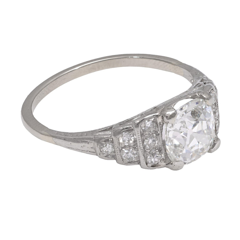 Art Deco GIA 1.96 carat diamond platinum engagement ring