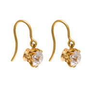 Victorian 1.70 carat total weight diamond 18k yellow gold drop earrings