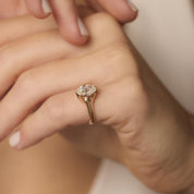 Victorian GIA 1.56 carat old mine cut diamond 10k rose gold engagement ring