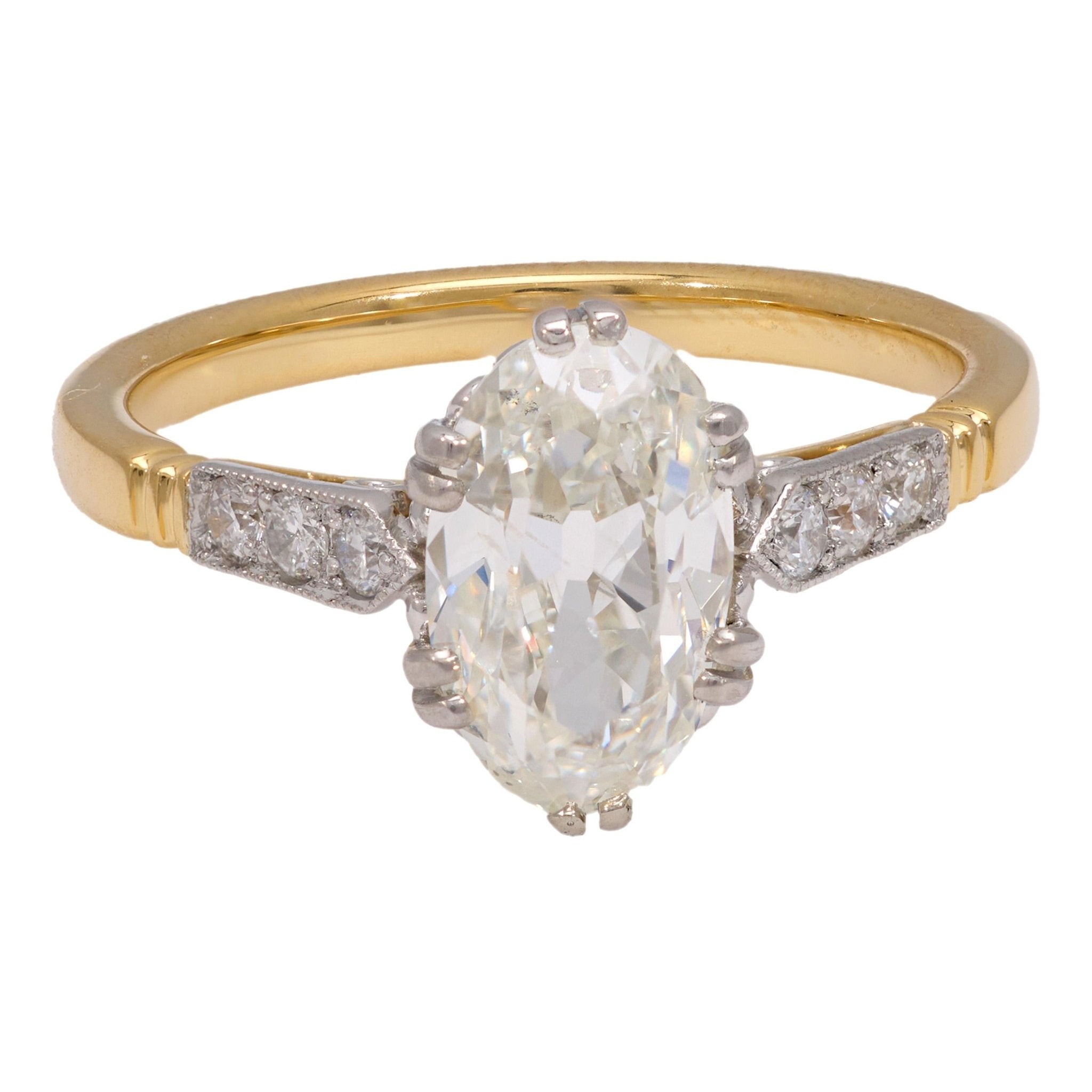 Empire State GIA 1.80ct Old Mine Cut Diamond Engagement Ring