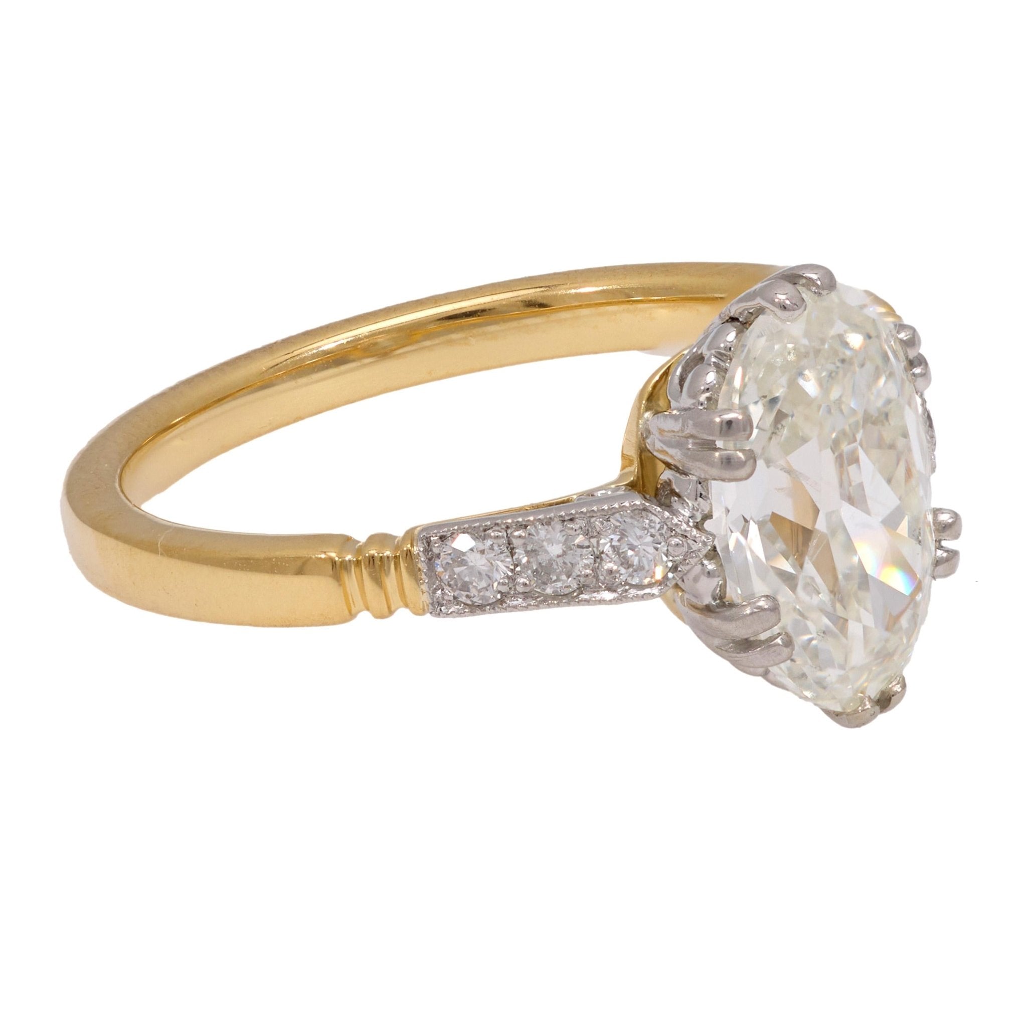 Empire State GIA 1.80ct Old Mine Cut Diamond Engagement Ring