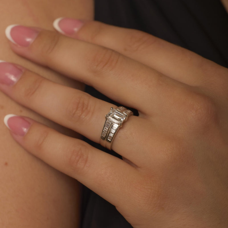 GIA 1.27 carat emerald cut diamond platinum engagement ring