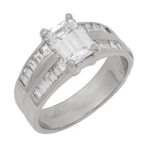 GIA 1.27 carat emerald cut diamond platinum engagement ring