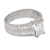 GIA 1.27 carat emerald cut diamond platinum engagement ring