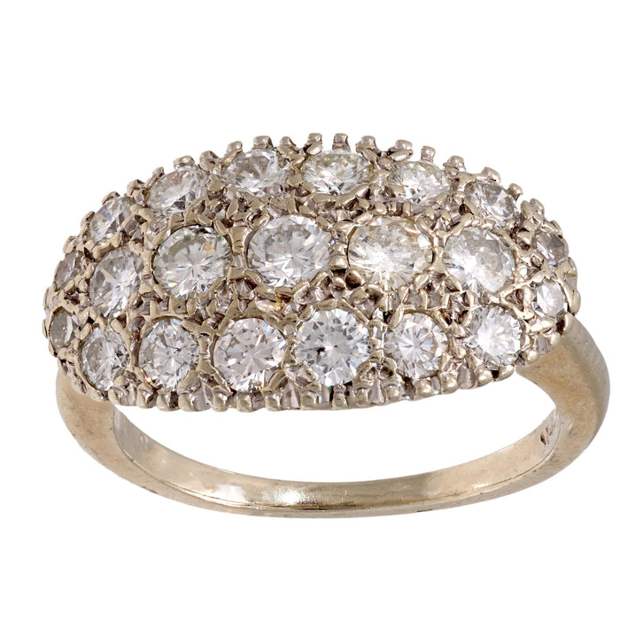 Mid Century diamond 14k white gold ring