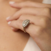 Mid Century diamond 14k white gold ring