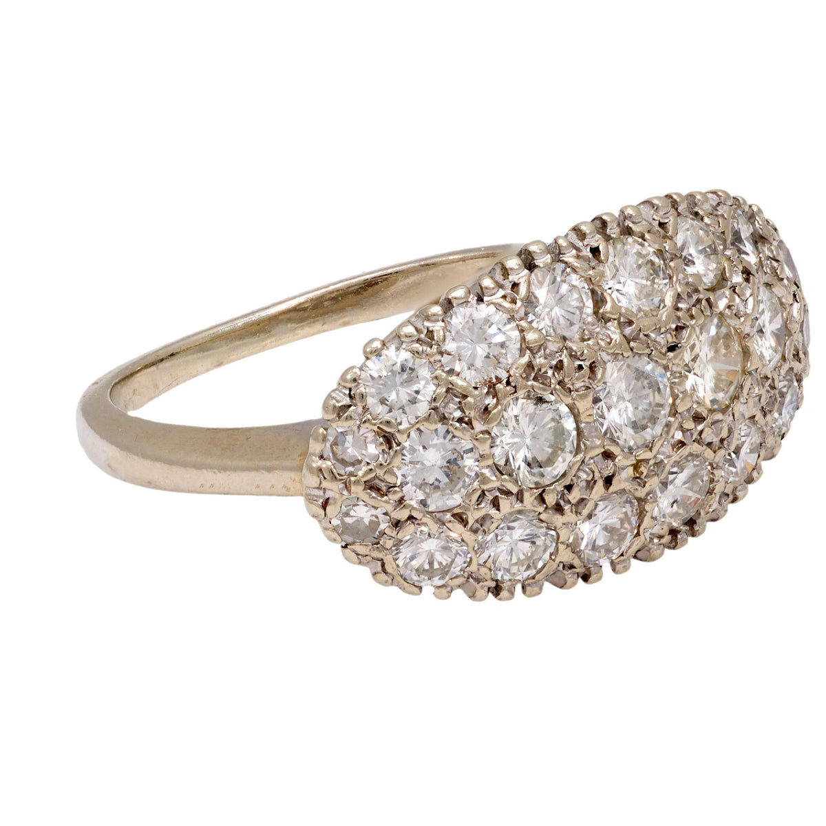Mid Century diamond 14k white gold ring