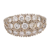 Mid Century diamond 14k white gold ring