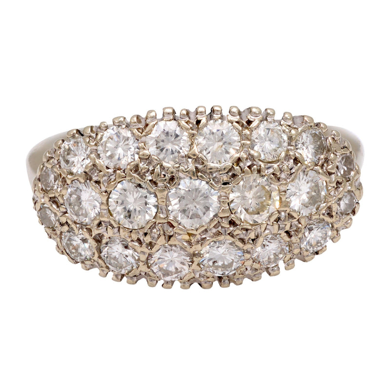 Mid Century diamond 14k white gold ring
